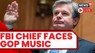 Stakeout Of FBI Director Wray With House Intelligence Committee  US News LIVE  FBI Hearing LIVE [upl. by Yspyg]