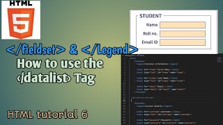 HTML hidden tags part 6  The field set and the legend tag  HTML tutorial  front end tutorial [upl. by Ojyma]