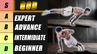 RANKING CALISTHENICS EXERCISES Beginner To God [upl. by Sahc]