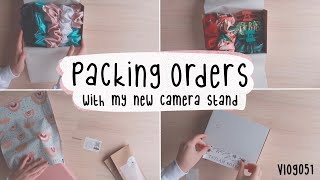 packing scrunchie orders from my Shopify  Etsy store Small business how i package and ship VLOG51 [upl. by Burdelle670]