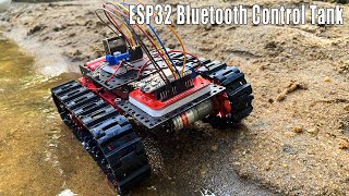 How to make a Bluetooth control tank using ESP32 DEVKIT V1 board srituhobby esp32project diy [upl. by Tnarb889]