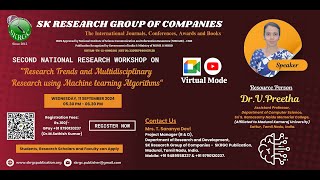 Second Workshop on Research Trends and Multidisciplinary Research using Machine learning Algorithms [upl. by Tichonn96]