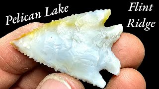 Flintknapping a Pelican Lake Arrowhead from Flint Ridge Chert [upl. by Capon]