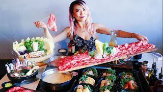 1 MILLION SCOVILLE HOT DROPS WAGYU BEEF HOT POT FEAST at Shabu Haru RainaisCrazy [upl. by Eninaej]