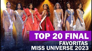 TOP 20 FAVORITAS Y GANADORA MISS UNIVERSE 2023 [upl. by Alger]