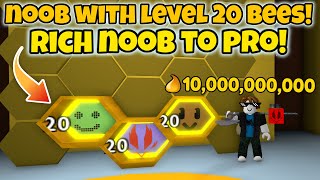 Noob With Level 20 Bees Gets 50 Bees in 2 Hours  Bee Swarm Simulator [upl. by Pegasus]