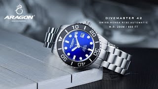 ARAGON® Divemaster 42 Swiss Ronda R150 Automatic [upl. by Kancler958]