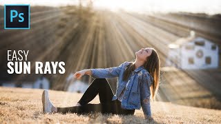 Sun Rays Effect in Photoshop  Create Light Rays  Photoshop Tutorial Easy [upl. by Ettennaj]