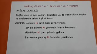 Bağlaç olan ki ve ek olan ki ki eki ve bağlacı nasıl yazılır Bulbulogretmen ki ek bağlaç [upl. by Enihpad]