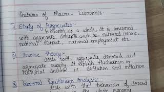 features of macro economics 12th std economics maharashtra board with easy to learn notes [upl. by Attenej780]