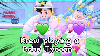 Krew playing a Boba Tycoon 💖 [upl. by Viridissa]