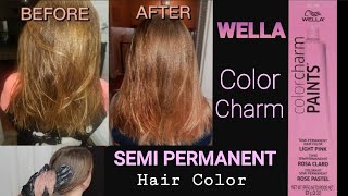 LIGHT PINK Semi Permanent Haircolor  WELLA Color Charm Paints [upl. by Eeneg]