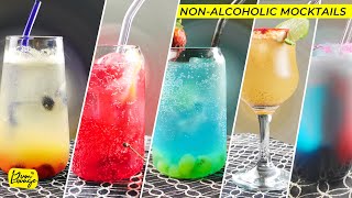 5 NonAlcoholic Mocktail Drinks  Recipe By Yum Lounge [upl. by Ecirtak656]