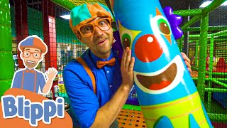 Learn With Blippi At An Indoor Kids Playground  Educational Videos For Toddlers [upl. by Ykroc]