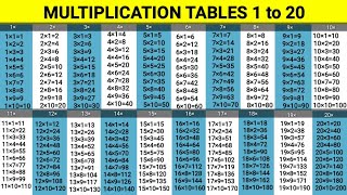 Multiplication tables 1 to 20 [upl. by Lancelle]