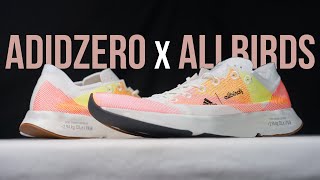 ADIDAS ADIZERO x ALLBIRDS 294kg Co2e Unboxing review amp on feet [upl. by Fidole]