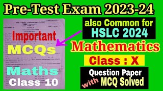 PreTest Exam 202324  Maths  Question Paper With MCQ Solved  seba [upl. by Thunell]