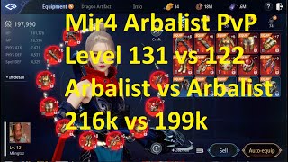 Mir4 Arbalist PvP montage Mangtaz vs BLooDSTORM Level 122 vs 131 199k vs 216k [upl. by Cirdec]