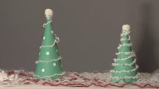 Noel déco  Christmas decoration  sapin cone en papier diy [upl. by Sidalg499]