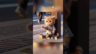 Poor Cat story 🥹❤️ cat cartoon ai poor shorts [upl. by Beall120]