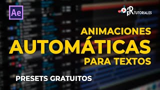 Animaciones automáticas para texto en After Effects PRESETS  Tutoriales de After Effects [upl. by Llenrahc]