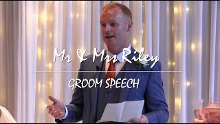 Mr and Mrs Riley  Groom Speech [upl. by Edasalof212]