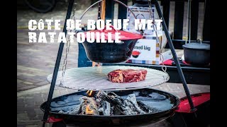 Côte de Boeuf met ratatouillewaaier  FireampFood TV [upl. by Obelia]