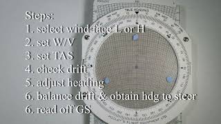 CRP 5 Flight Computer Finding drift heading to steer and ground speed [upl. by Demb]