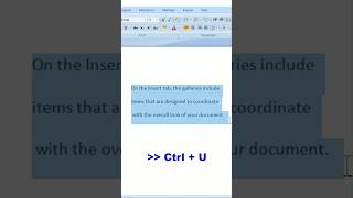 how to underline text Shortcut Microsoft Word [upl. by Ellecrag]