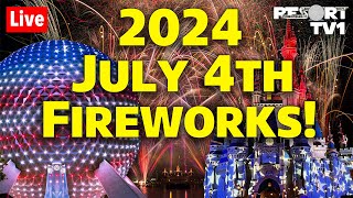 🔴Live July 4th Fireworks at Walt Disney World 2024  Multiple Shows  Live Stream [upl. by Ellesor]