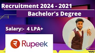 Rupeek Off Campus Drive For 2024 2023 2022 2021 Batch  IT Company Jobs  Salary 4LPA [upl. by Anigal181]