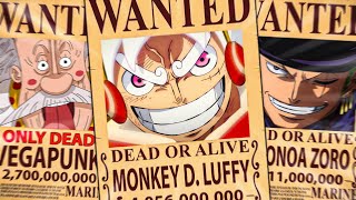 Straw Hats BOUNTIES After Egghead First ONLY DEAD Bounty [upl. by Tesler]