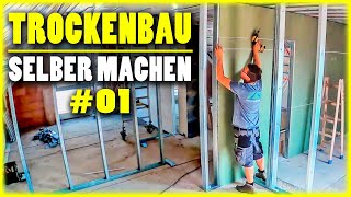 TROCKENBAU SELBER MACHEN  Wand stellen amp einziehen mit Trockenbau  Home Build Solution [upl. by Eirrek340]