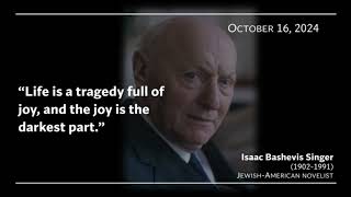 Isaac Bashevis Singer October 16 2024 guest lecture  audio only [upl. by Nylatsyrc]