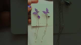 New butterfly earrings its look so elegant like very nice to see 😍 specialcollaboration music [upl. by Avahc]