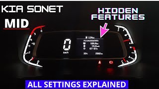 KIA Sonet HTX MID Explained in Detail  Hidden Features  Settings  Instrument cluster settings [upl. by Enneire]