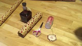 How to gift wrap a bottle of whiskey  Jack Daniels square shaped bottle [upl. by Cassandra]