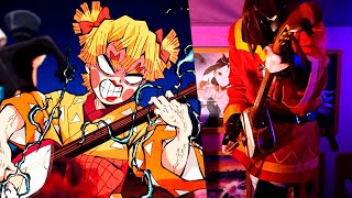 Zankyou Sanka  Demon Slayer Kimetsu no Yaiba OP 3 Guitar amp Shamisen Cover [upl. by Negaem]