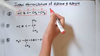 Iupac nomenclature Alkene Alkyne class 10 11 12 organic chemistry [upl. by Cyrill]