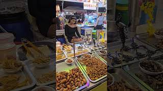 Insect Food at a Thai Street Food Market of Pattaya City in Thailand Asia thailand pattaya thai [upl. by Asille]