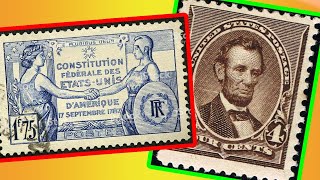 RARE AMERICAN STAMPS  RARE AND VALUABLE STAMPS WORTH MONEY [upl. by Lucian838]