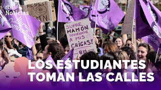 8M MANIFESTACIONES de ESTUDIANTES en TODA ESPAÑA para REIVINDICAR la IGUALDAD  RTVE Noticias [upl. by Ledeen517]