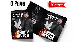 How to Make Funeral Booklet Template on canva [upl. by Alodie]