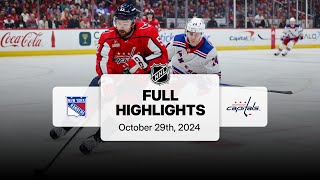 NHL Highlights  Rangers vs Capitals  October 29 2024 [upl. by Ameh]