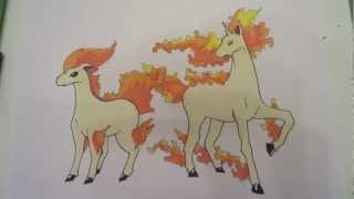 How to draw Pokemon No77 Ponyta No78 Rapidash [upl. by Canty]