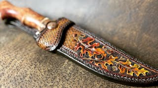 Making a Leather Sheath Full tutorial [upl. by Porett]