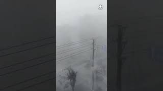 Rain from super Typhoon Yagi slams Wenchang China [upl. by Greenlee249]