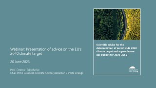 Webinar Presentation of advice on the EU’s 2040 climate target [upl. by Eiramik]