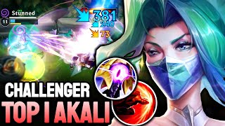 WILD RIFT AKALI  TOP 1 AKALI GAMEPLAY  CHALLENGER RANKED [upl. by Baynebridge]