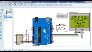 Arduino clock with NOKIA 5110 LCD and DS1307  Proteus simulation [upl. by Anayt]